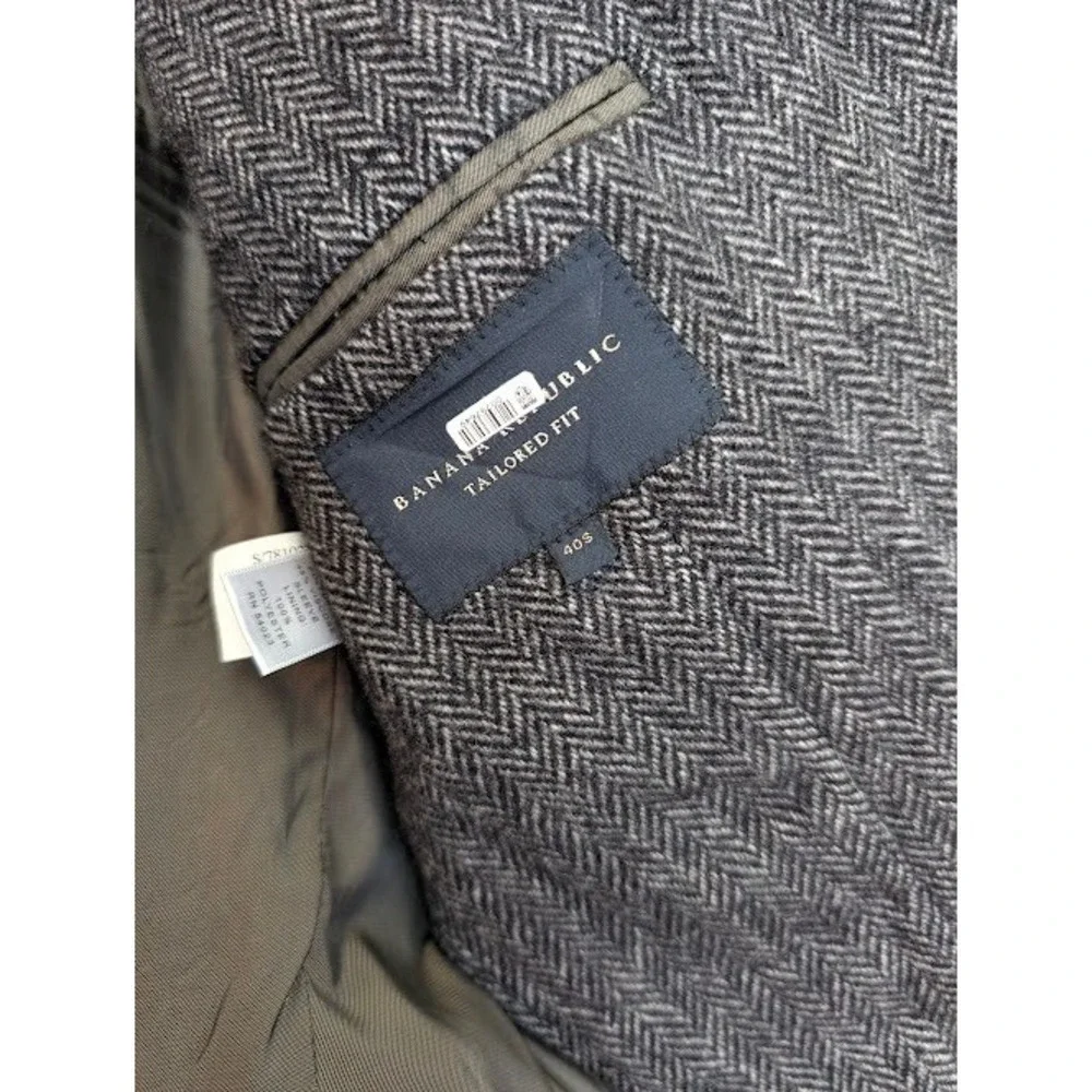 Banana Republic Blazer Mens 40RS Tailored‎ Fit Wool Military Epaulette Jacket